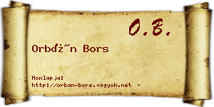 Orbán Bors névjegykártya